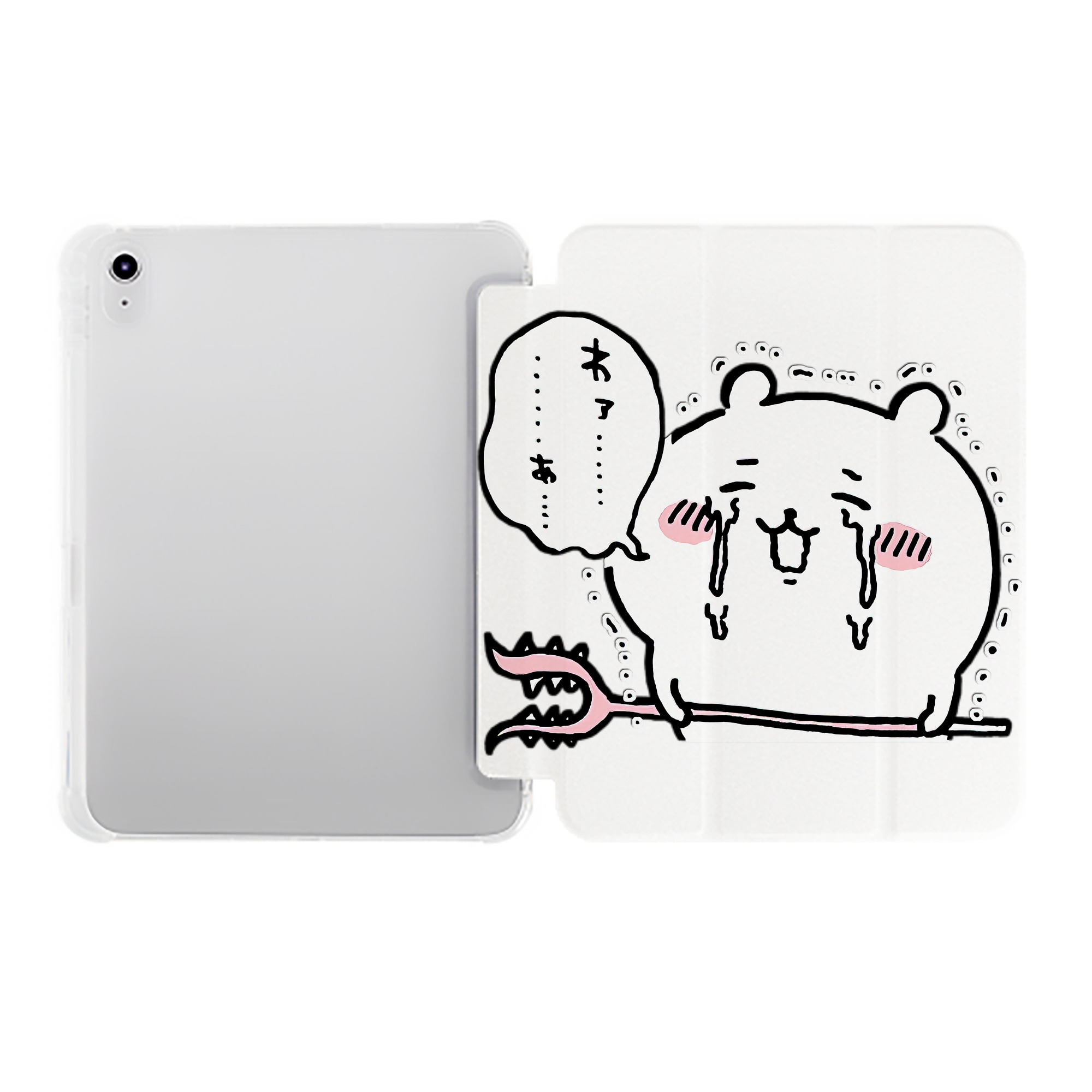 （画像用） ちいかわ ちいかわ Chii-kawa chiikawa IPad ケース ペン収納付き 三つ折りスタンド PUレザー×シリコン 対応機種9.5/10.5/10.9インチ